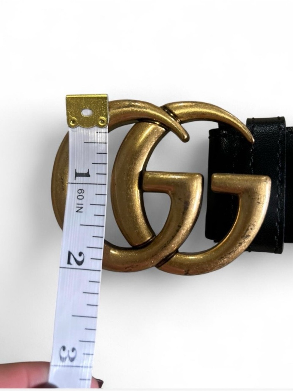 Gucci GG Marmont Black Leather
Wide Belt Gold Double G Buckle Size 32 - Picture 6 of 8